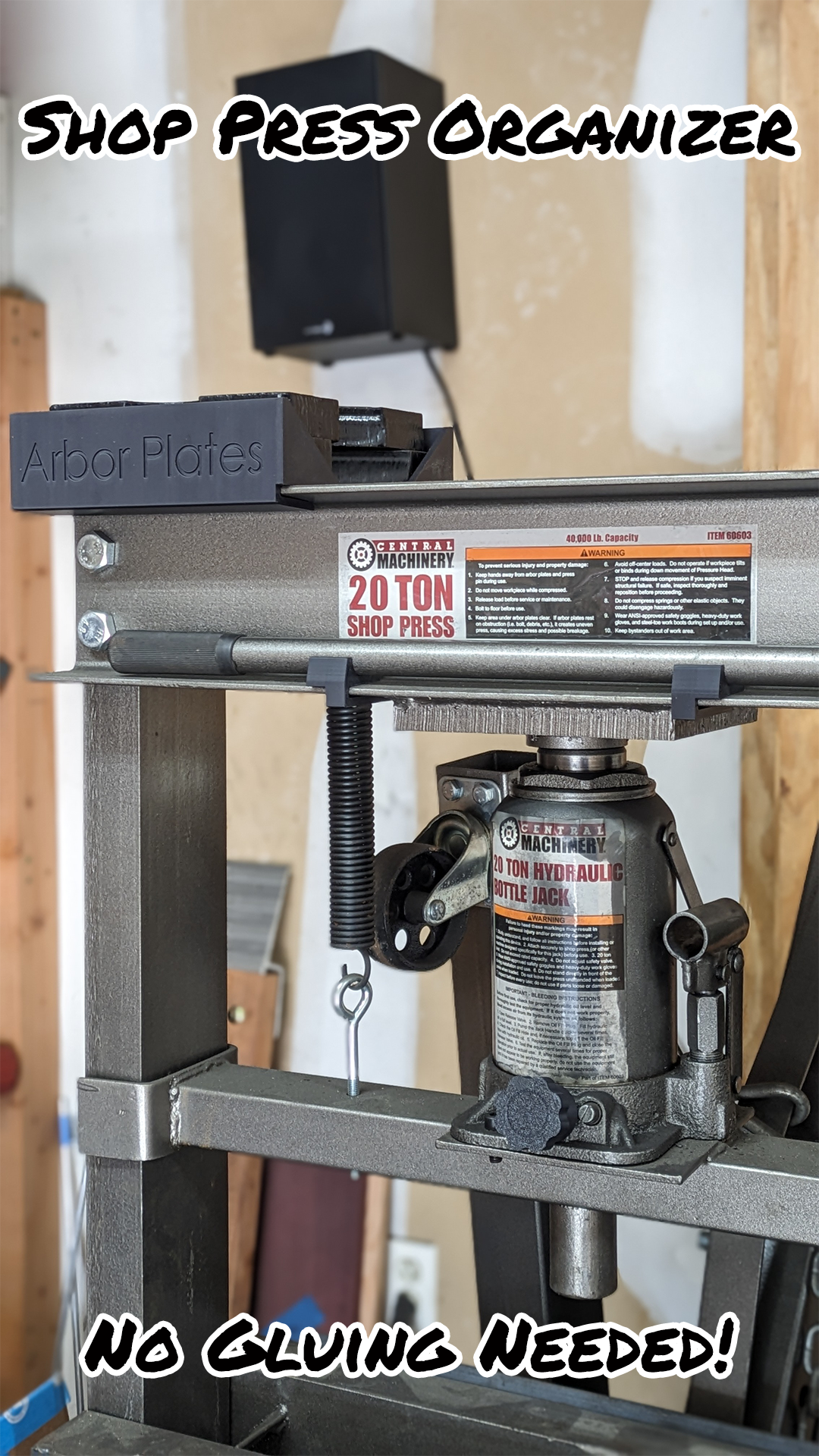 20 Ton Hydraulic Shop Press Organizer (Harbor Freight 20 Ton Only)