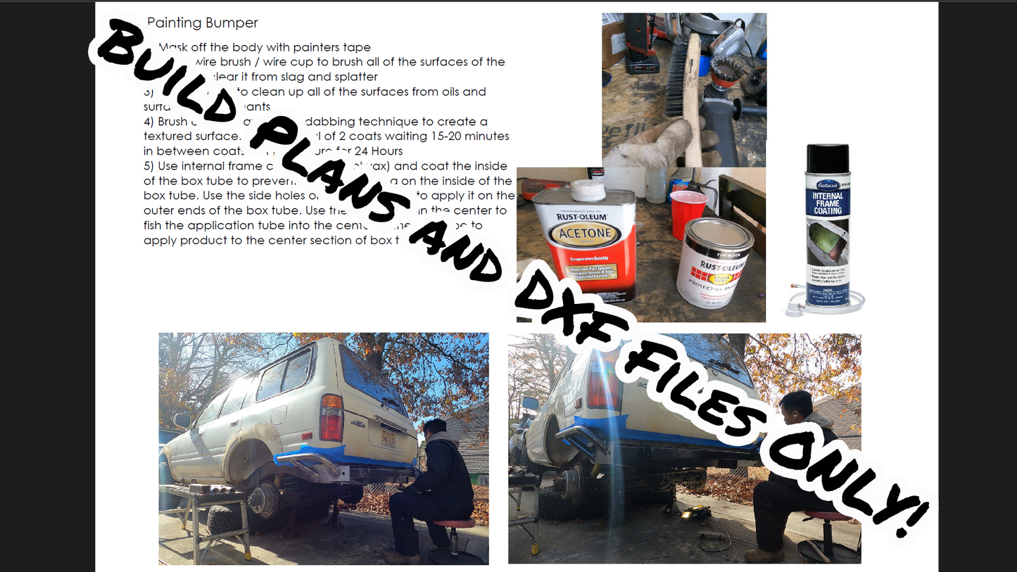 80 Series Land Cruiser Rear Bumper Build Plan and DXF Files