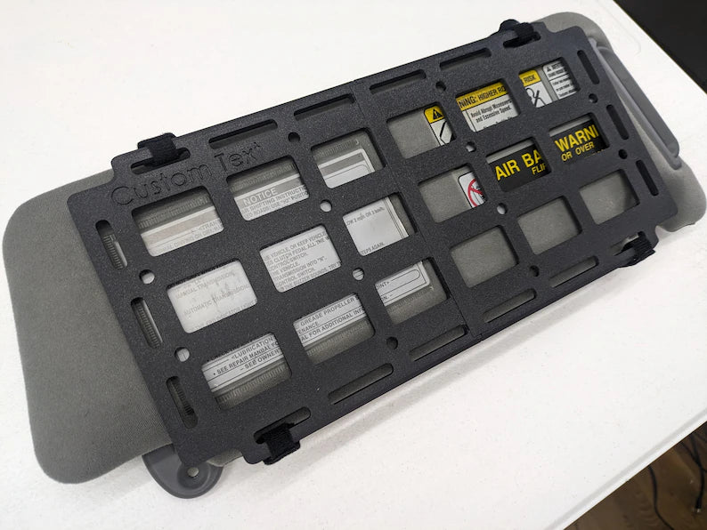 CUSTOM SIZE & TEXT Visor Molle Truck Accessories Overland